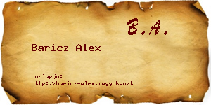 Baricz Alex névjegykártya