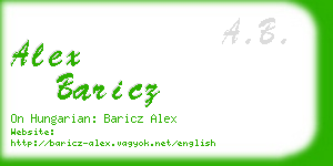 alex baricz business card